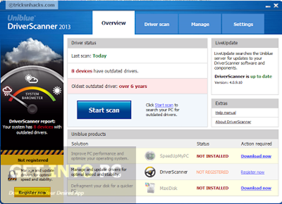 Uniblue Driver Scanner 2013 Free Download | Crack